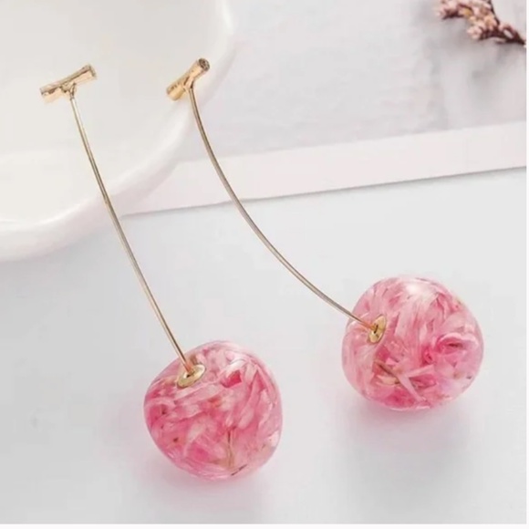 ❤️ FREE Fruit Cherry Boho Peasant Hipster Chic Artsy Threader Hip Drop Earrings - Picture 3 of 4